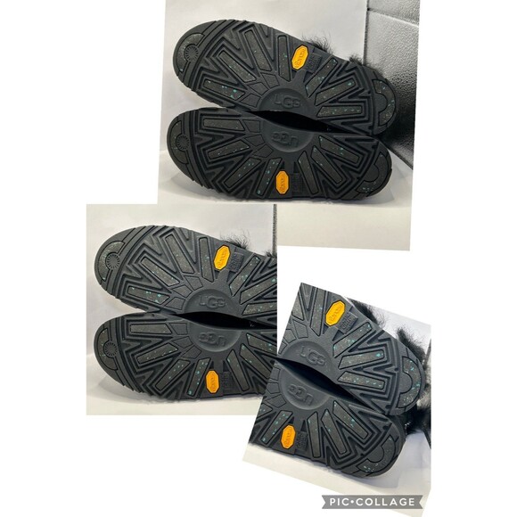 UGG Fluff Punk Black Platform Boots Sheepskin Lined Size 6 STORE MODEL Womens - Picture 16 of 16